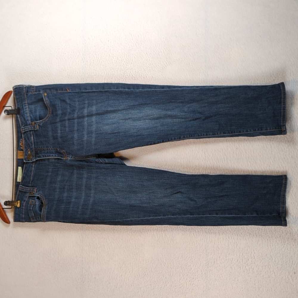 KUT From the Cloth Womens Bardot Skinny Blue Boyfriend Denim Capris length 12